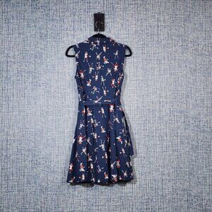Modcloth Navy Printed Midi Dress